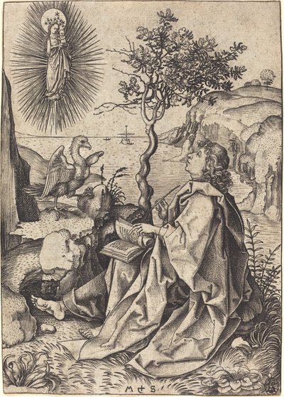 Sankt Johannes på Patmos av Martin Schongauer