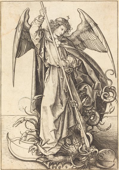 Saint Michael som dräpar draken av Martin Schongauer