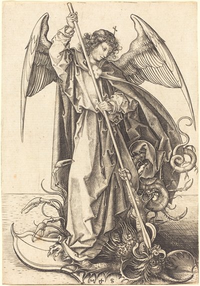 Saint Michael som dräpar draken av Martin Schongauer