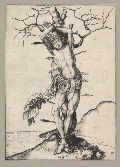 Saint Sebastian, ca. 1435-1491. av Martin Schongauer