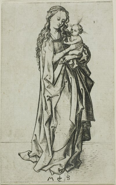 Liten stående madonna med barn av Martin Schongauer