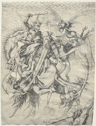 Sankt Antonius plågas av djävlarna, 1400-talet. av Martin Schongauer