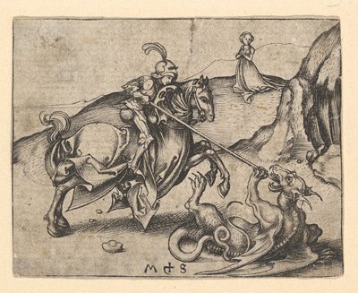 St George Slaying the Dragon, ca. 1435-1491. av Martin Schongauer