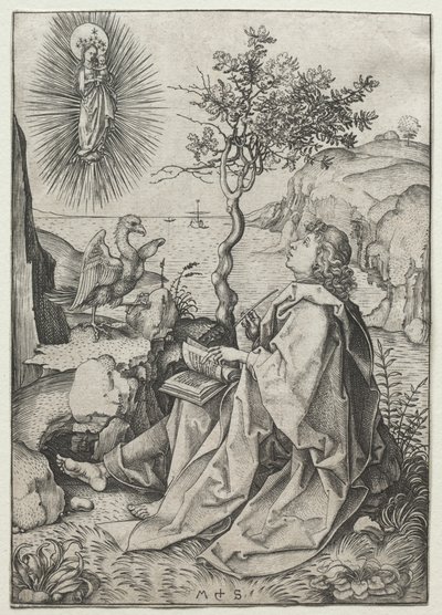 Johannes evangelisten på ön Patmos av Martin Schongauer