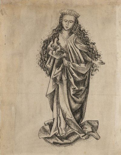Stående kvinnligt helgon av Martin Schongauer