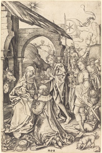 Tillbedjan av Magi av Martin Schongauer