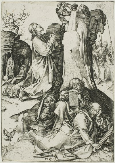 Agony in the Garden, från The Passion av Martin Schongauer