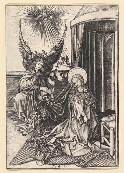 Bebådelsen, ca. 1435-1491. av Martin Schongauer
