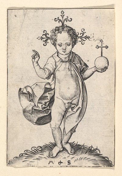 Kristusbarnet med en klot, 1469-1482. av Martin Schongauer