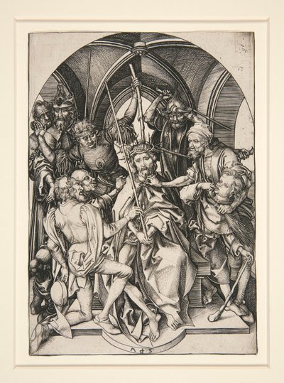 The Crowning with Thorns, från serien The Passion av Martin Schongauer