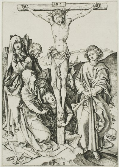 Korsfästelsen, från The Passion av Martin Schongauer
