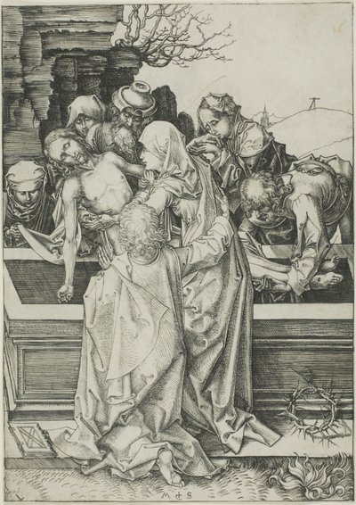 Gravläggningen, från Passionen av Martin Schongauer