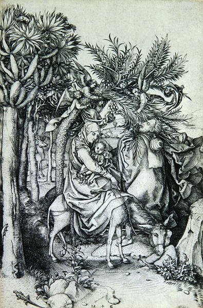 Flygningen till Egypten (gravyr) av Martin Schongauer