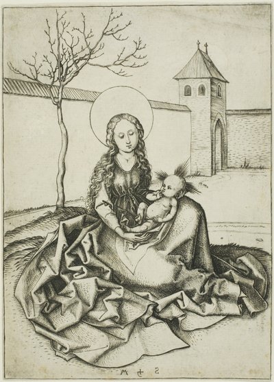 Madonnan och barnet på innergården av Martin Schongauer