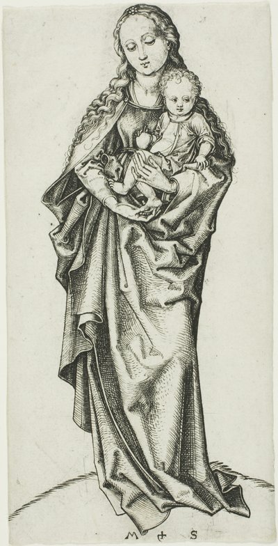 Madonnan och barnet med ett äpple av Martin Schongauer
