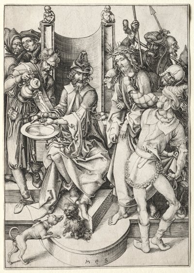 Passionen: Kristus före Pilatus. av Martin Schongauer