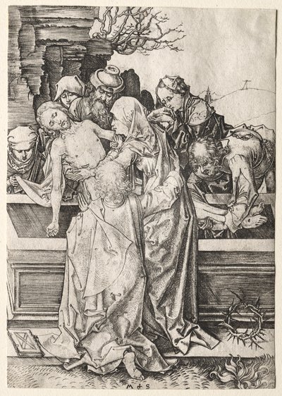 Passionen: Gravläggningen. av Martin Schongauer
