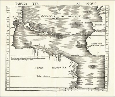1513 Tabula Terre Nio av Martin Waldseemuller