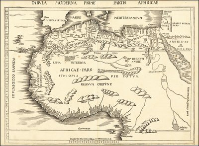 1513 års karta över Nordafrika av Martin Waldseemüller av Martin Waldseemuller