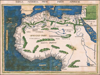 1513 års karta över Nord- och Västafrika av Martin Waldseemüller av Martin Waldseemuller