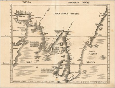 1513 års karta över Syd- och Sydostasien av Martin Waldseemüller av Martin Waldseemuller