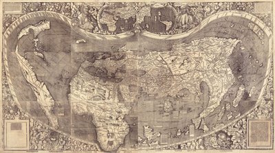 Världskarta över Universal Cosmographia, 1507 av Martin Waldseemuller