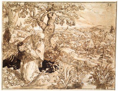En eremit, 1585-1586 av Maarten de Vos
