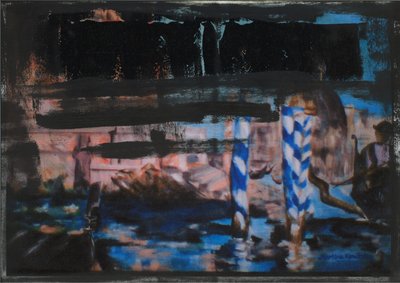 Grand Canal Abstract Black 1 av Martina Konitzky