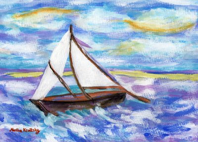 Fiskebåten (hyllning till Vincent van Gogh) av Martina Konitzky