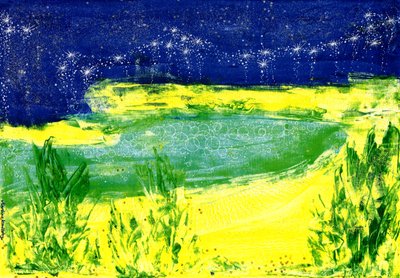 Stjärnhimmel över sjön av Martina Konitzky