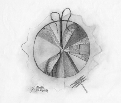 Studie Grafit Razor Tree (hyllning till Joseph Beuys) av Martina Konitzky