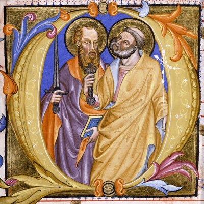 De heliga Petrus och Paulus, ca 1400 av Martino de Bartolomeo
