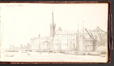 Düsseldorf sett från Rhen av Martinus Rørbye