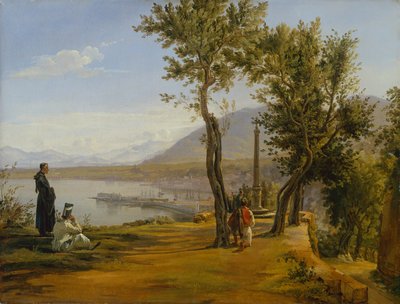 Figurer at a Shrine, A Port Beyond (olja på duk) av Martinus Rorbye