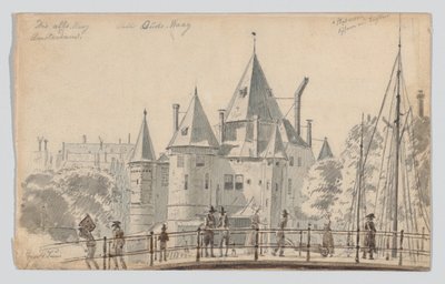 Oude Waag i Amsterdam sedd från nordost av Martinus Rørbye