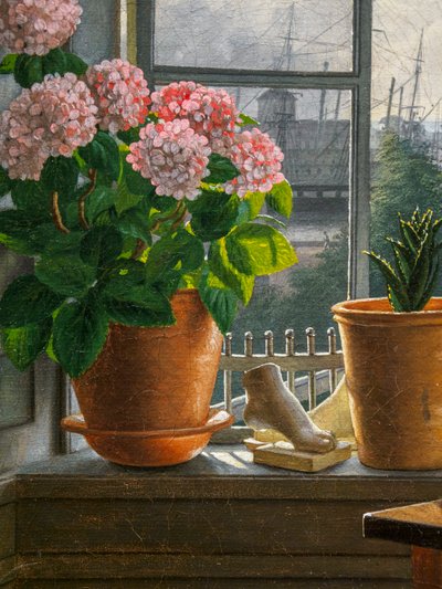 Utsikt från konstnärens fönster, detalj av Martinus Rorbye