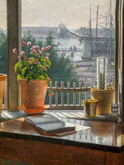 Utsikt från konstnärens fönster, detalj av Martinus Rorbye