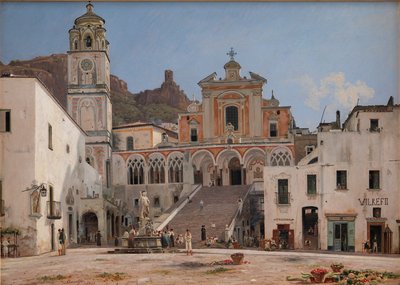 Utsikt över torget i Amalfi av Martinus Rørbye