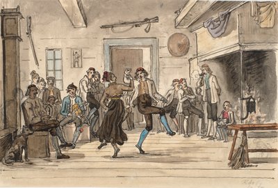 Dans i en norsk bondgård av Martinus Rørbye