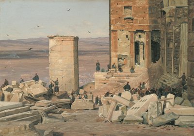 Greker som arbetar i ruinerna av Akropolis av Martinus Rørbye