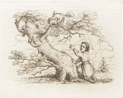Illustration till "Halvhundra fabler för barn" av Hey av Martinus Rørbye
