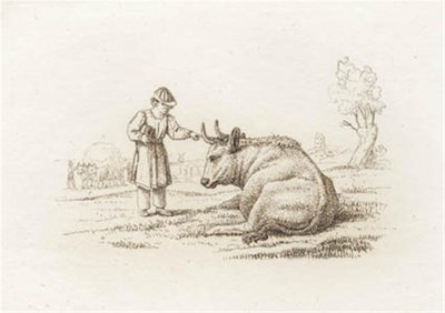 Illustration till "Halvhundra fabler för barn" av Hey av Martinus Rørbye