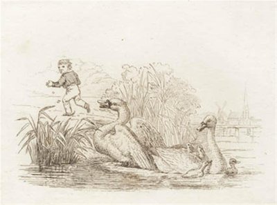 Illustration till "Halvhundra fabler för barn" av Hey av Martinus Rørbye