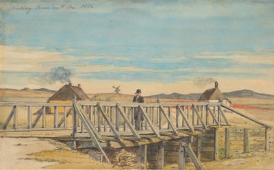 Landskap med en bro nära Mosbjerg, 1833. av Martinus Rørbye