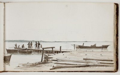 Människor vid en hamn av Martinus Rørbye