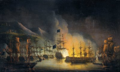 Bombardementet av Alger (26-27 augusti 1816) av Martinus Schouman (signed by artist)
