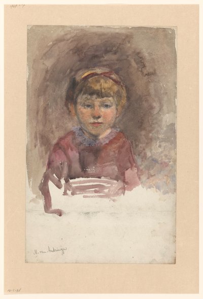 Barnporträtt, ansikte av Martinus van Andringa