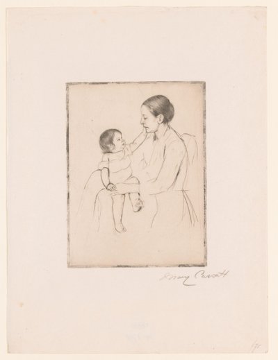Kärleken Smekningarna Mamma och barn av Mary Cassatt (signed by artist)