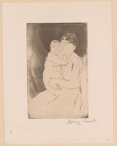 Nanny och baby Sjuksköterska och baby Bill Mamma och barn av Mary Cassatt (signed by artist)