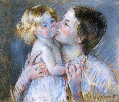 A Kiss for Baby Anne, 1897 (pastell på papper) av Mary Cassatt